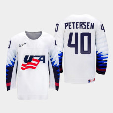 Men's USA Team Cal Petersen #40 2021 IIHF World Championship Home White Jersey