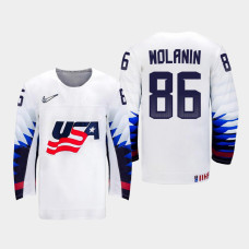 Men's USA Team Christian Wolanin #86 2021 IIHF World Championship Home White Jersey