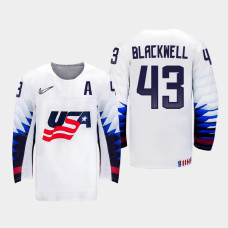 Men's USA Team Colin Blackwell #43 2021 IIHF World Championship Home White Jersey