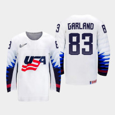 Men's USA Team Conor Garland #83 2021 IIHF World Championship Home White Jersey