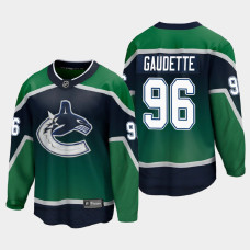 Men's Vancouver Canucks Adam Gaudette #96 Special Edition 2021 Green Jersey