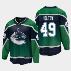 Men's Vancouver Canucks Braden Holtby #49 Special Edition 2021 Green Jersey