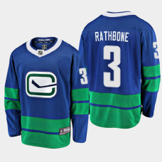 Men's Vancouver Canucks Jack Rathbone #3 Alternate 2021 Blue Jersey