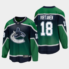 Men's Vancouver Canucks Jake Virtanen #18 Special Edition 2021 Green Jersey