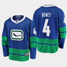 Men's Vancouver Canucks Madison Bowey #4 Alternate 2021 Blue Jersey