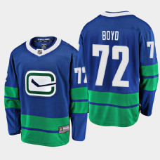 Men's Vancouver Canucks Travis Boyd #72 Alternate 2021 Blue Jersey