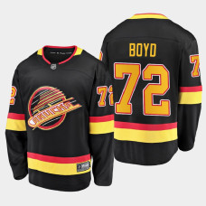 Men's Vancouver Canucks Travis Boyd #72 Flying Skate 2021 Black Jersey