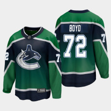 Men's Vancouver Canucks Travis Boyd #72 Reverse Retro 2021 Green Jersey