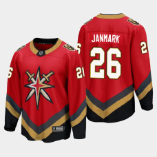 Men's Vegas Golden Knights Mattias Janmark #26 Reverse Retro Red Jersey With 2023 Stanley Cup Patch