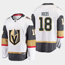 Men's Vegas Golden Knights Peyton Krebs #18 Away White Jersey With 2023 Stanley Cup Patch