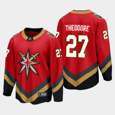 Men's Vegas Golden Knights Shea Theodore #27 Special Edition Red Jersey With 2023 Stanley Cup Patch