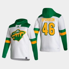 Men's Minnesota Wild Jared Spurgeon #46 2021 Reverse Retro Authentic Pullover Special Edition White Hoodie