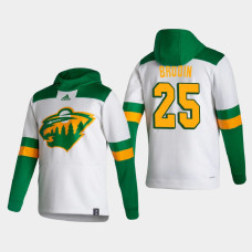 Men's Minnesota Wild Jonas Brodin #25 2021 Reverse Retro Authentic Pullover Special Edition White Hoodie