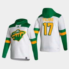 Men's Minnesota Wild Marcus Foligno #17 2021 Reverse Retro Authentic Pullover Special Edition White Hoodie