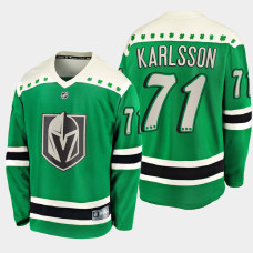 Men's Vegas Golden Knights William Karlsson #71 St. Patrick's Day Green Jersey With 2023 Stanley Cup Patch