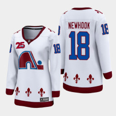 Women Colorado Avalanche Alex Newhook #18 2021 Reverse Retro White Jersey