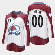 Colorado Avalanche Custom #00 White 2022 Stanley Cup Final Away Jersey Women