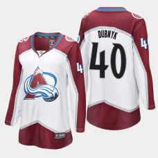 Women Colorado Avalanche Devan Dubnyk #40 2021 Away White Jersey