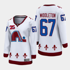 Women Colorado Avalanche Keaton Middleton #67 2021 Reverse Retro White Jersey