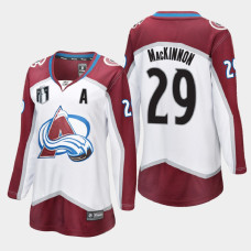 Colorado Avalanche Nathan MacKinnon #29 White 2022 Stanley Cup Final Away Jersey Women