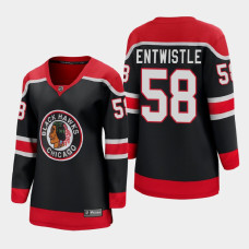 Women Chicago Blackhawks MacKenzie Entwistle #58 2021 Reverse Retro Black Jersey