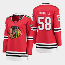 Women Chicago Blackhawks MacKenzie Entwistle #58 2021 Home Red Jersey