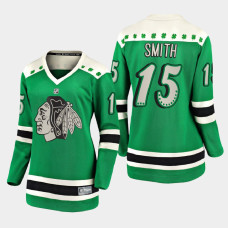 Women Chicago Blackhawks Zack Smith 2021 St. Patrick's Day Jersey - Green