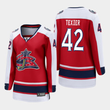 Women Columbus Blue Jackets Alexandre Texier #42 2021 Special Edition Red Jersey