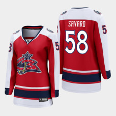 Women Columbus Blue Jackets David Savard #58 2021 Special Edition Red Jersey