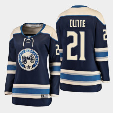 Women Columbus Blue Jackets Josh Dunne #21 2021 Alternate Blue Jersey