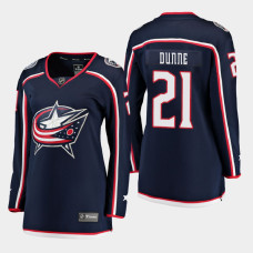 Women Columbus Blue Jackets Josh Dunne #21 2021 Home Navy Jersey