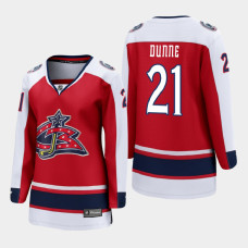 Women Columbus Blue Jackets Josh Dunne #21 2021 Reverse Retro Red Jersey