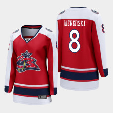 Women Columbus Blue Jackets Zach Werenski #8 2021 Special Edition Red Jersey