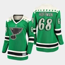 Women St. Louis Blues Mike Hoffman 2021 St. Patrick's Day Jersey - Green