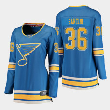 Women St. Louis Blues Steven Santini #36 2021 Alternate Blue Jersey