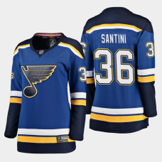 Women St. Louis Blues Steven Santini #36 2021 Home Blue Jersey