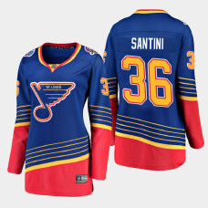 Women St. Louis Blues Steven Santini #36 2021 Retro Blue Jersey