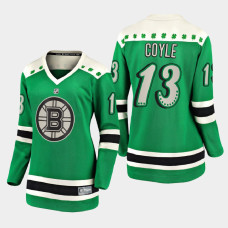 Women Boston Bruins Charlie Coyle 2021 St. Patrick's Day Jersey - Green