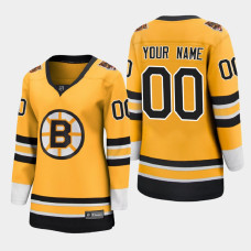 Women Boston Bruins Custom #00 2021 Special Edition Gold Jersey