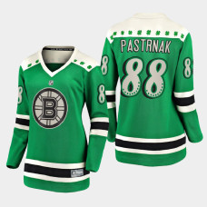 Women Boston Bruins David Pastrnak 2021 St. Patrick's Day Jersey - Green