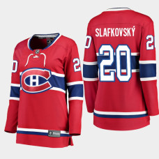 Montreal Canadiens Juraj Slafkovsky #60 Red Home 2022 NHL Draft Jersey Women