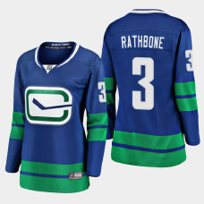 Women Vancouver Canucks Jack Rathbone 2021 Alternate Jersey - Blue