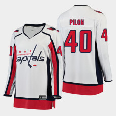 Women Washington Capitals Garrett Pilon #40 2021 Away White Jersey