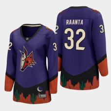 Women Arizona Coyotes Antti Raanta #32 2021 Special Edition Purple Jersey