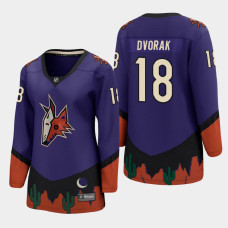 Women Arizona Coyotes Christian Dvorak #18 2021 Special Edition Purple Jersey