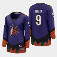 Women Arizona Coyotes Clayton Keller #9 2021 Special Edition Purple Jersey