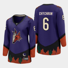 Women Arizona Coyotes Jakob Chychrun #6 2021 Special Edition Purple Jersey