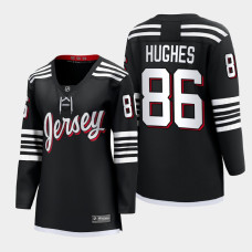 New Jersey Devils Jack Hughes #86 Black Alternate Premier 2022 Jersey Women