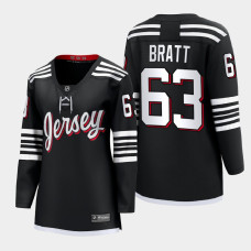 New Jersey Devils Jesper Bratt #63 Black Alternate Premier 2022 Jersey Women