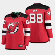 Women New Jersey Devils Kevin Bahl #88 2021 Home Red Jersey